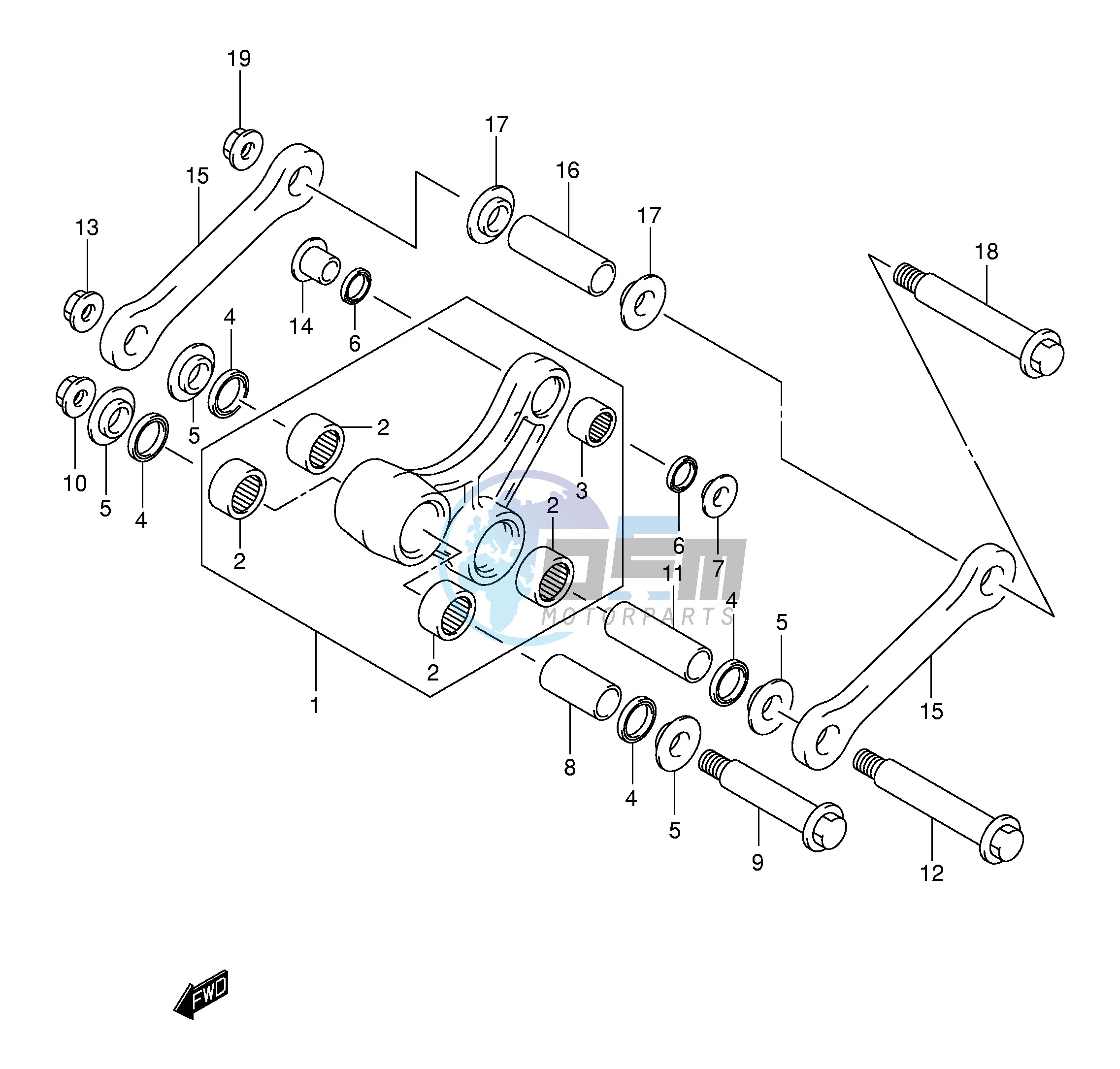 REAR CUSHION LEVER (MODEL K1)