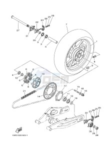 MT07A MT-07 ABS 700 (1XB6 1XB8) drawing REAR WHEEL