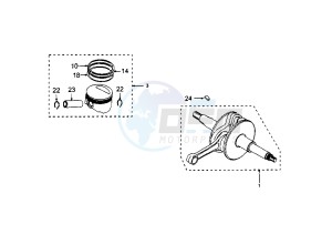 LOOXOR 125-150 - 125 cc drawing CRANKSHAFT-PISTON 125CC