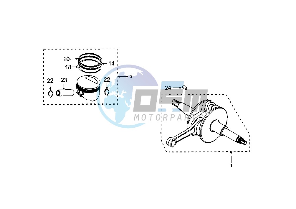 CRANKSHAFT-PISTON 125CC