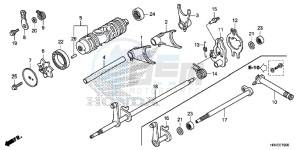 TRX500FE2H Europe Direct - (ED) drawing GEARSHIFT FORK