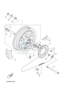 MT125 MT-125 (5D7L 5D7L 5D7L 5D7L) drawing REAR WHEEL