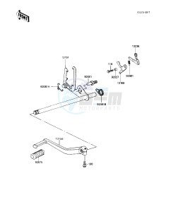 KZ 1100 A [SHAFT] (A1-A3) [SHAFT] drawing GEAR CHANGE MECHANISM