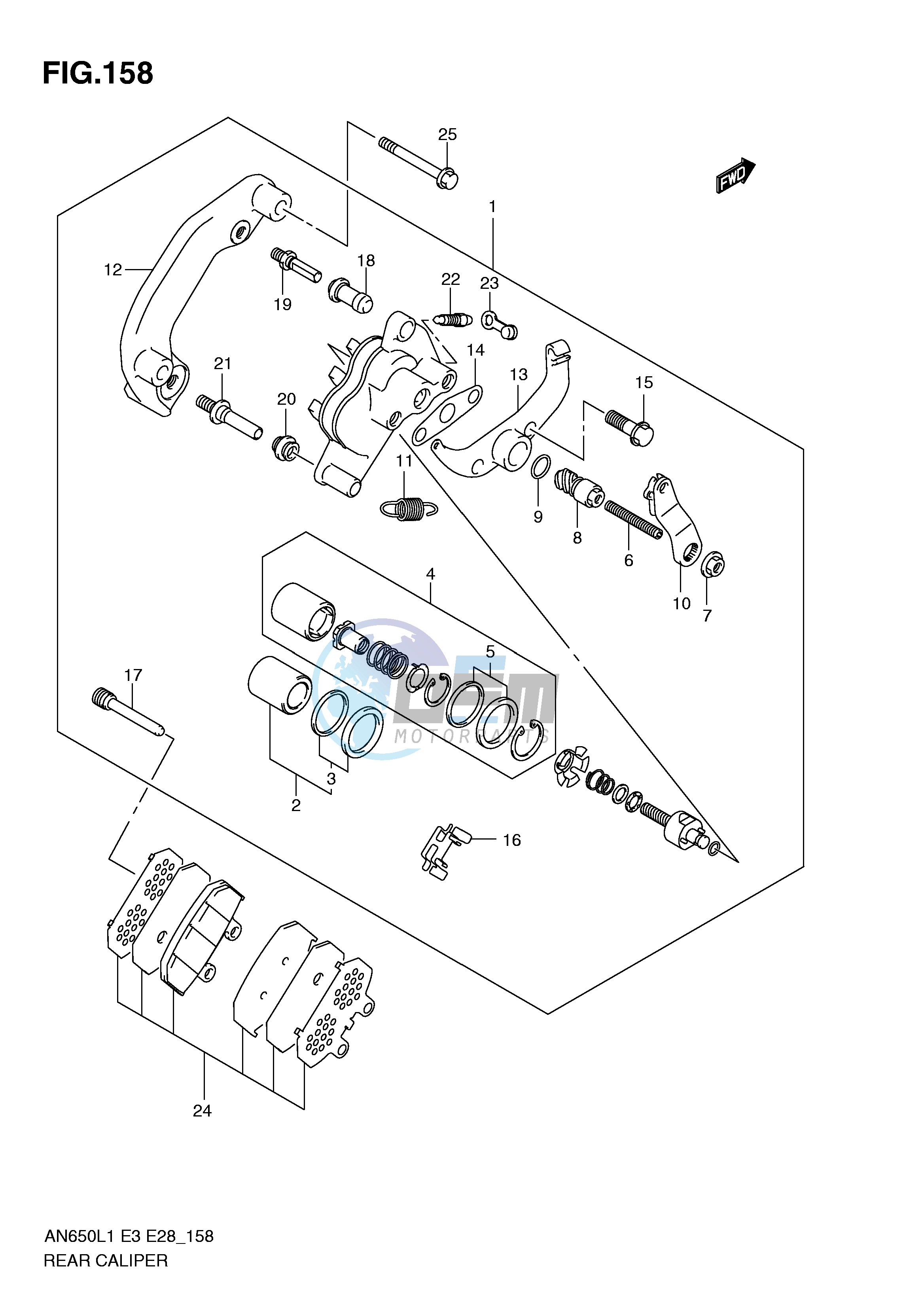 REAR CALIPER (AN650AL1 E28)