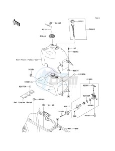 KVF 360 A [PRAIRIE 360 4X4] (A6F-A9F) A7F drawing FUEL TANK