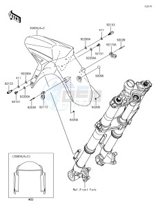 VERSYS 1000 KLZ1000BHF XX (EU ME A(FRICA) drawing Front Fender(s)