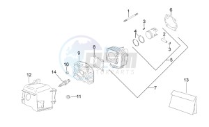 Scarabeo 50 2t (eng. Minarelli) drawing Cilinder head