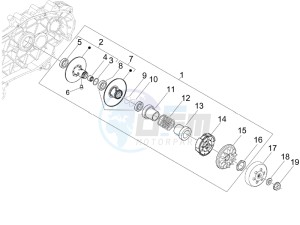 GTS 300 ie Super (EMEA, APAC) (AU, HK, IN, IT, J, SG, TW, UK) drawing Driven pulley