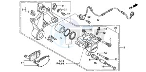 CB1300A CB1300SUPER FOUR drawing REAR BRAKE CALIPER