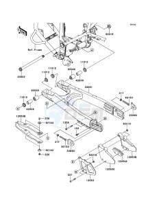 KLX250 KLX250S9F GB XX (EU ME A(FRICA) drawing Swingarm