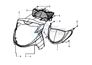 HD EU2 - 200 cc drawing FRONT SHIELD