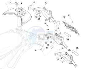 SPRINT 150 4T 3V IGET ABS-NOABS E2-E3-E4 (APAC) drawing Rear cover - Splash guard