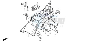 CB750F2 SEVEN FIFTY drawing REAR FENDER (CB750F2)