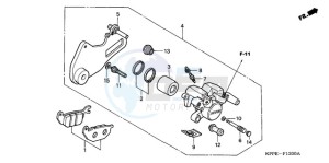 CBR125RW9 Europe Direct - (ED) drawing REAR BRAKE CALIPER