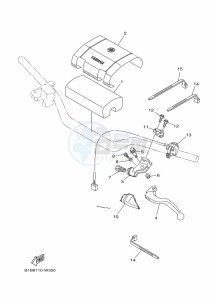 YZ250X (BF1V) drawing HANDLE SWITCH & LEVER