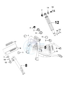 DJANGO 125 SPORT drawing REAR SHOCK AND STAND