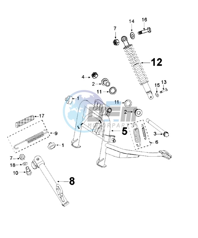 REAR SHOCK AND STAND