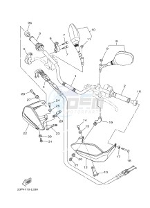 XT1200Z (23PM) drawing STEERING HANDLE & CABLE