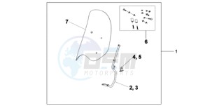 SH300A9 F / ABS CMF TBX drawing WINDSHIELD WITHOUT KNUCKLE VISOR