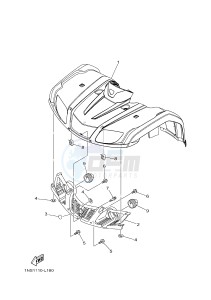 YFM350A YFM35GTXH GRIZZLY 350 2WD (B149) drawing FRONT FENDER