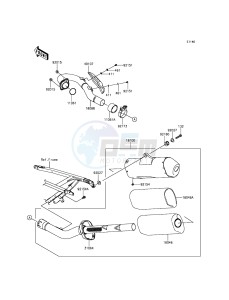 KX450F KX450FFF EU drawing Muffler(s)