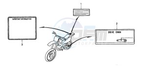 CR250R drawing CAUTION LABEL