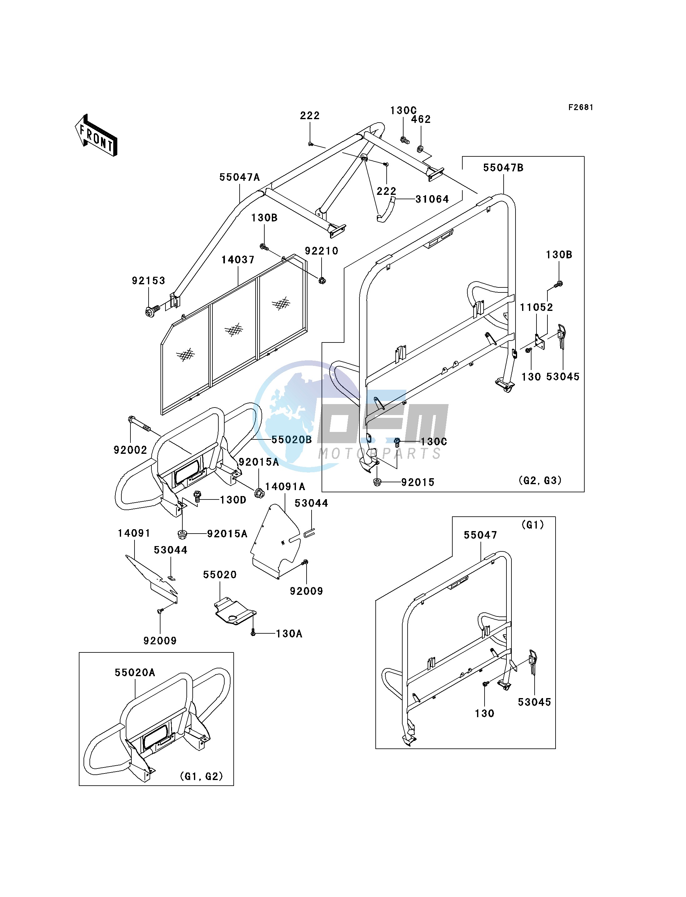 GUARDS_CAB FRAME-- KAF620-G1 - G3- -