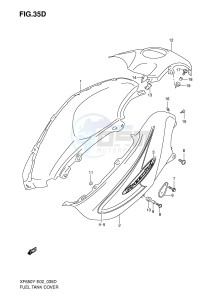 XF650 (E2) drawing FUEL TANK COVER (MODEL K1)