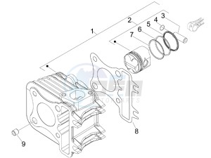 SPRINT 50 4T 4V NOABS E2 (NAFTA) drawing Cylinder-piston-wrist pin unit