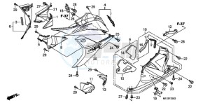 CBR600RR9 France - (F / CMF MME) drawing LOWER COWL (L.) (CBR600RR9,A/RA9,A)