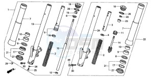 GL1500C VALKYRIE drawing FRONT FORK