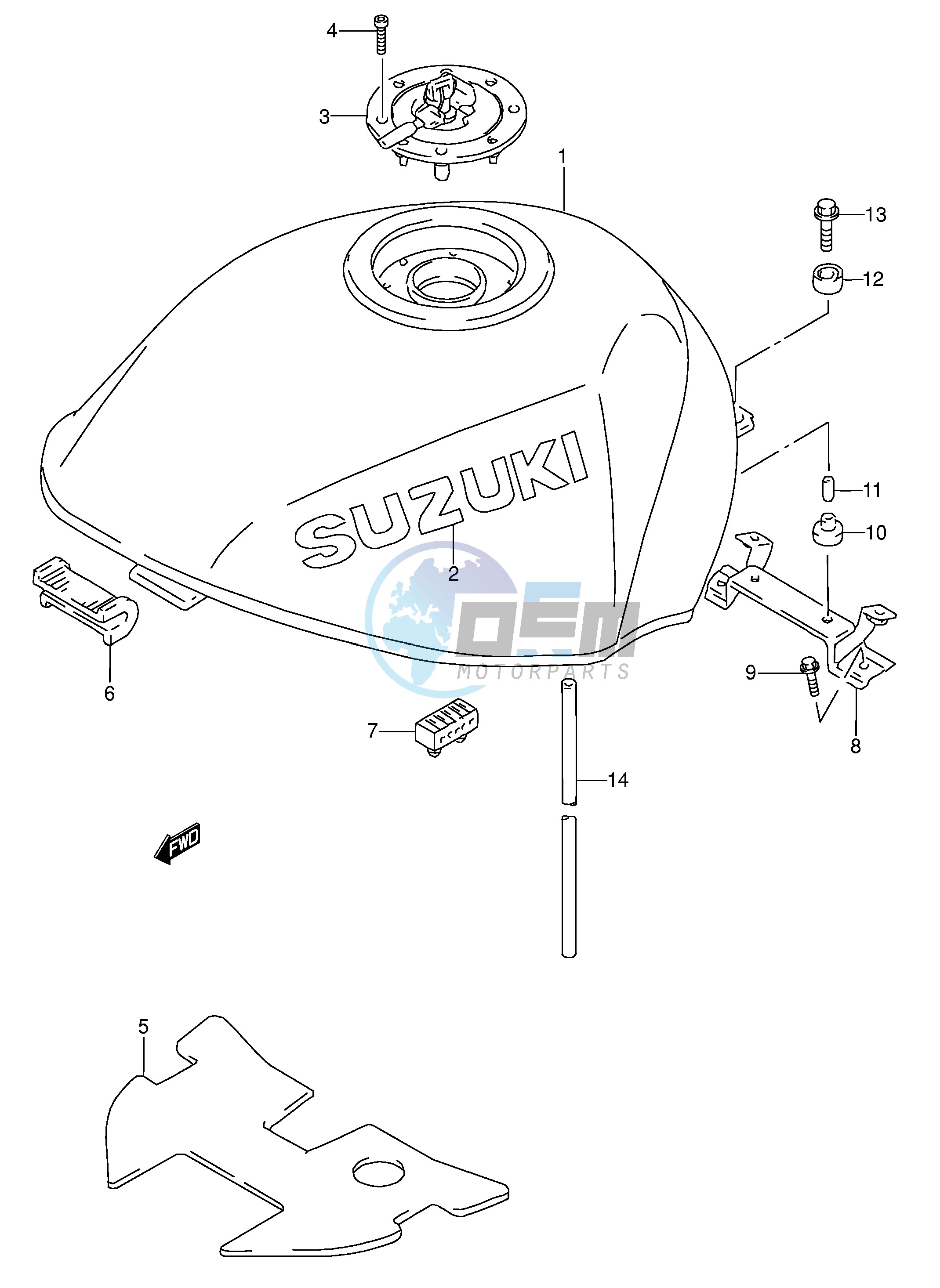 FUEL TANK (MODEL P R S T)