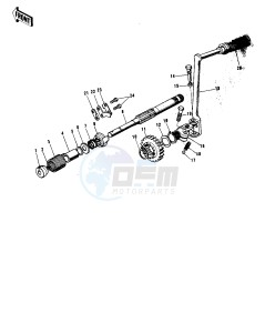 F9 (B-C) 350 drawing KICKSTARTER MECHANISM -- 74-75 F9-B_F9-C 350- -