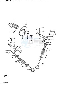 LT125 (E3) drawing CAM SHAFT - VALVE