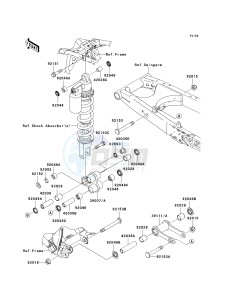 KLX 140 B (KLX140L MONSTER ENERGY) (B8F-B9FA) B8F drawing REAR SUSPENSION