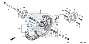 CRF150RBD CRF150RB Europe Direct - (ED) drawing REAR WHEEL