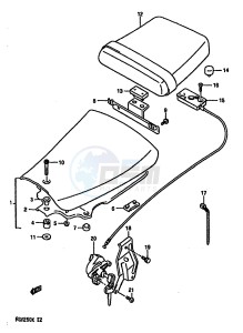 RGV250 1989 drawing SEAT