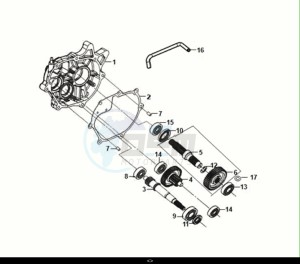 SYMPHONY ST 125 (XL12W1-EU) (E5) (M1) drawing MISSION CASE-DRIVE SHAFT