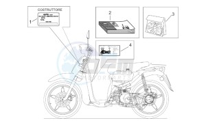 Scarabeo 100 (eng. Minarelli) drawing Decal op.handbooks and plate set