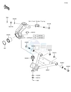 MULE SX 4x4 KAF400HJF EU drawing Suspension