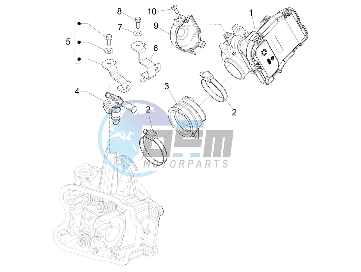 Throttle body - Injector - Induction joint