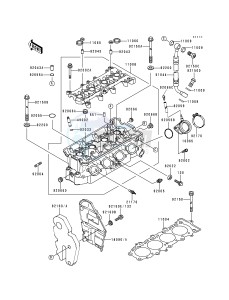 ZX 600 F [NINJA ZX-6R] (F1-F3) [NINJA ZX-6R] drawing CYLINDER HEAD