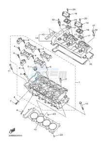 XJ6SA 600 DIVERSION (S-TYPE, ABS) (36D9) drawing CYLINDER HEAD