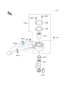 MULE_610_4X4 KAF400A9F EU drawing Air Cleaner-Belt Converter