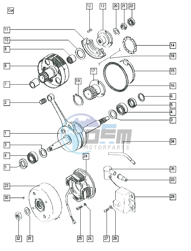 Crankshaft-cluth-magneto