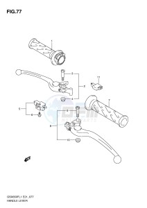 GSX650F (E21) Katana drawing HANDLE LEVER (GSX650FL1 E21)