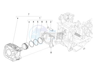 SUPER GTS 125 4T 3V IE NOABS E2-E3 (APAC) drawing Cylinder-piston-wrist pin unit