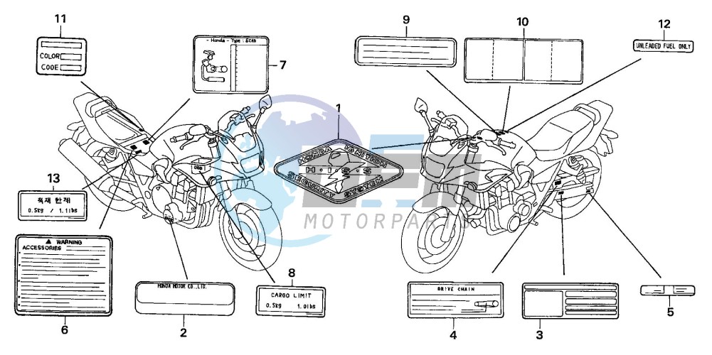 CAUTION LABEL (CB1300S/SA )