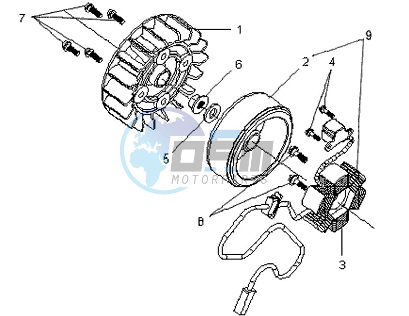 FLYWHEEL WITH MAGNETO / FAN