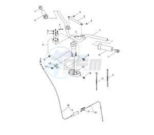 NS AEROX NAKED 50 drawing STEERING HANDLE AND CABLE